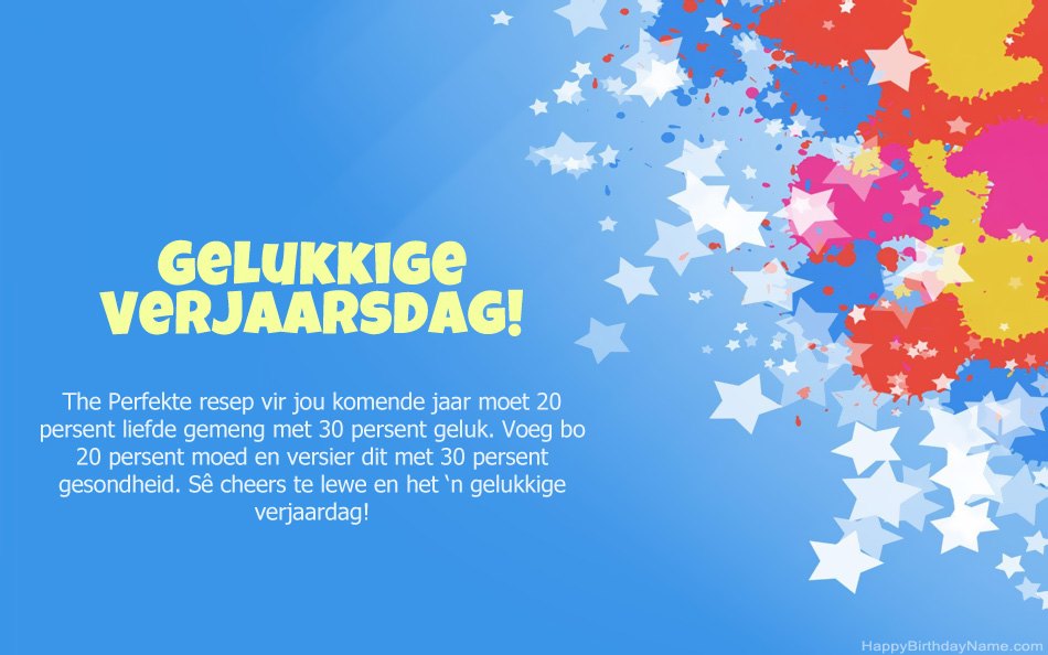 Baie geluk met die verjaarsdag