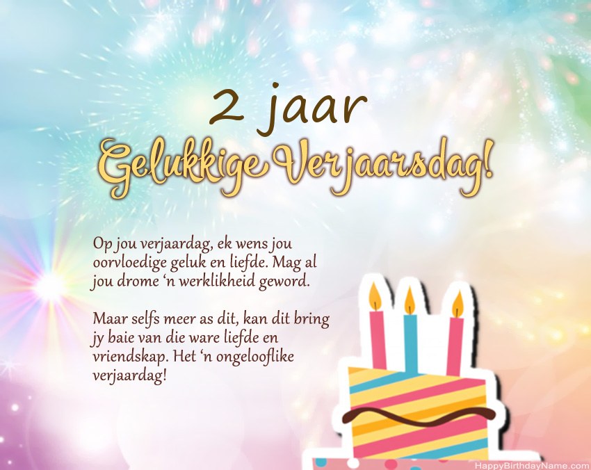 2 jaar oue dogtertjie Gelukkige verjaardag in vers
