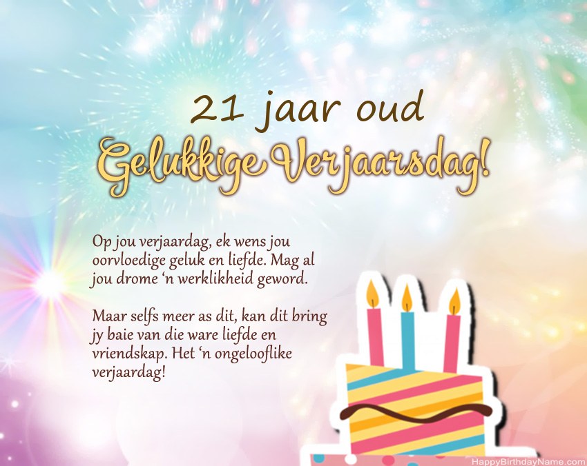 21-jarige meisie Gelukkige verjaardag in vers