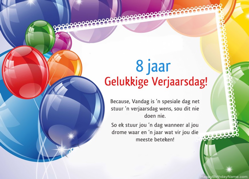 8-jarige seun Geseënde verjaardag!