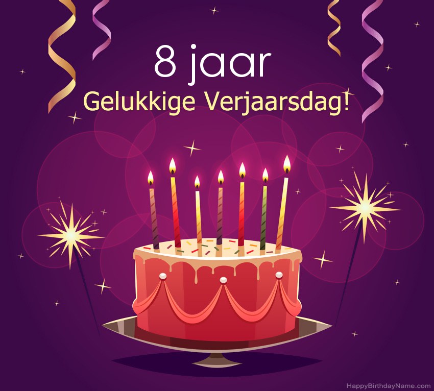 Snaakse groete vir gelukkige verjaardagfoto's van 8-jarige seun