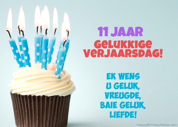 Baie geluk met die gelukkige verjaardag 11-jarige seun