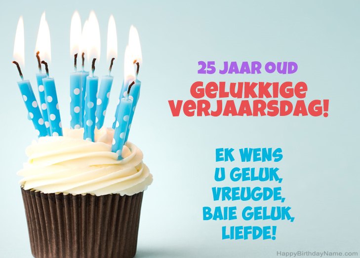 Baie geluk met die gelukkige verjaardag 25-jarige man