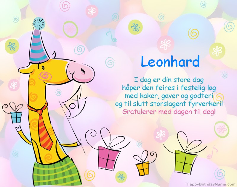 Barnets gratulerer med Gratulerer med Leonhard