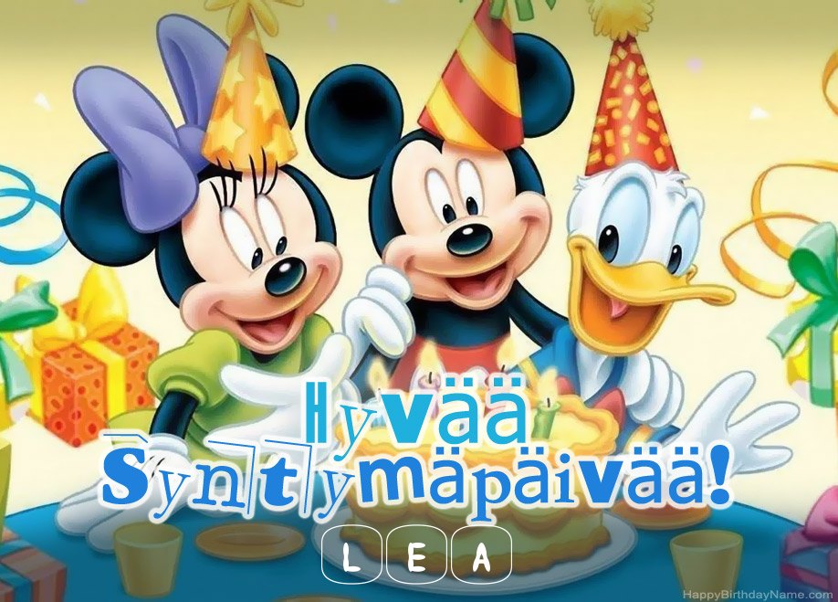 Hauska onnellinen Syntymäpäivä kortti Lea