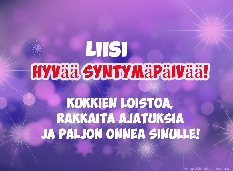 Onnittelut Liisi onnea!