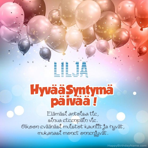 Hauskoja kuvia Hyvää Syntymäpäivää Lilja