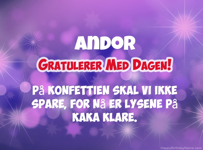 Ønsker Andor for gratulerer med dagen