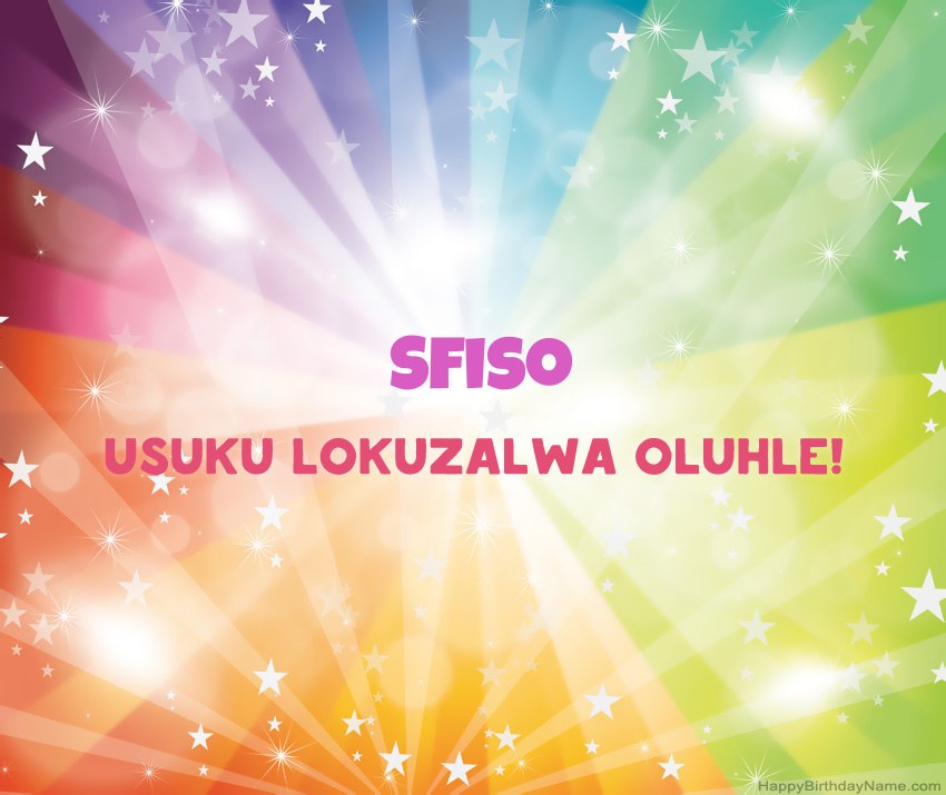 Amakhadi amahle woSuku lokuzalwa oluhle lwe-Sfiso