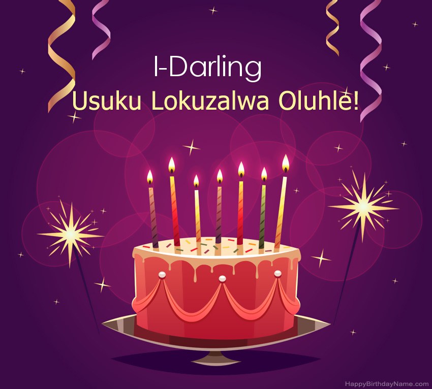 Imikhonzo ehlekisayo yezithombe ze-Happy Birthday I-Darling