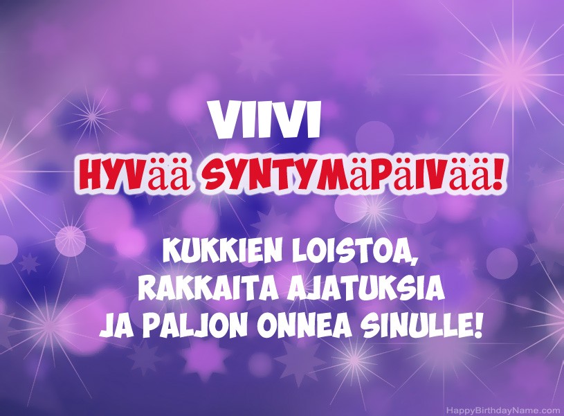 Onnittelut Viivi onnea!