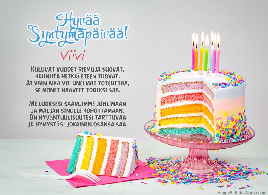Hyvää Syntymäpäivää Viivi jakeessa