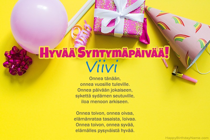 Hyvää Syntymäpäivää Viivi kuvissa
