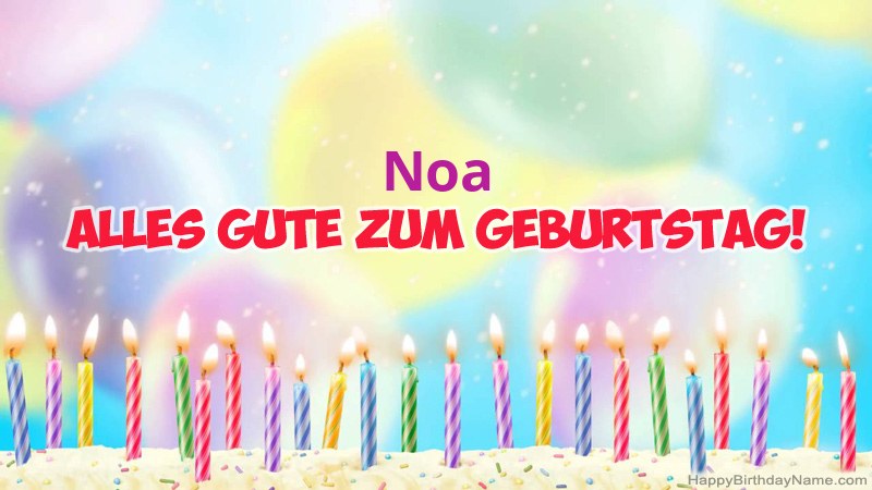 Lustige alles Gute zum Geburtstagkarten für Noa
