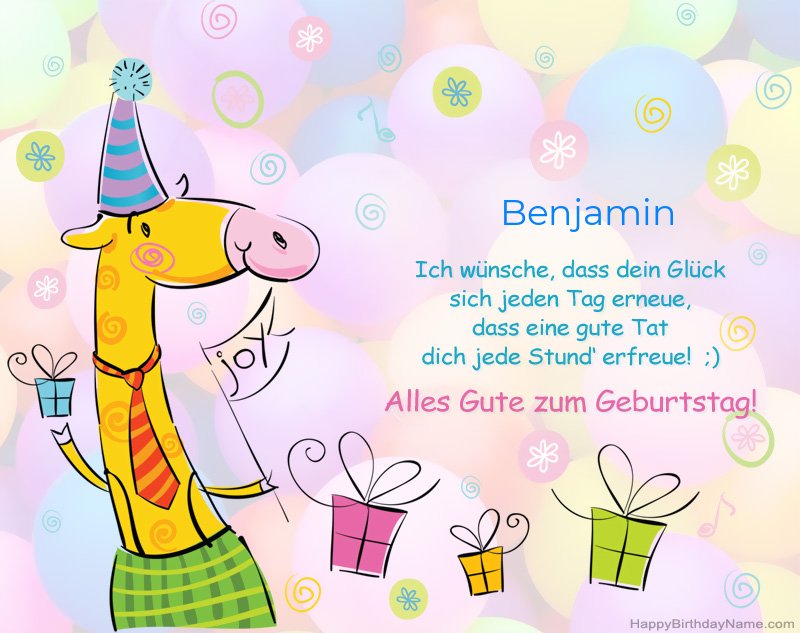 Kinderglückwünsche zum Geburtstag von Benjamin Kinderglückwünsche zum Geburtstag von Benjamin