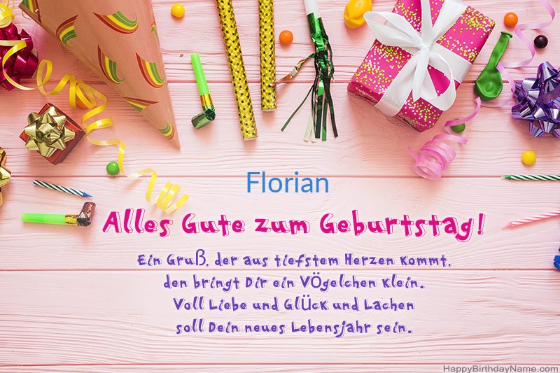 Download der Glückwunschkarte Florian kostenlos