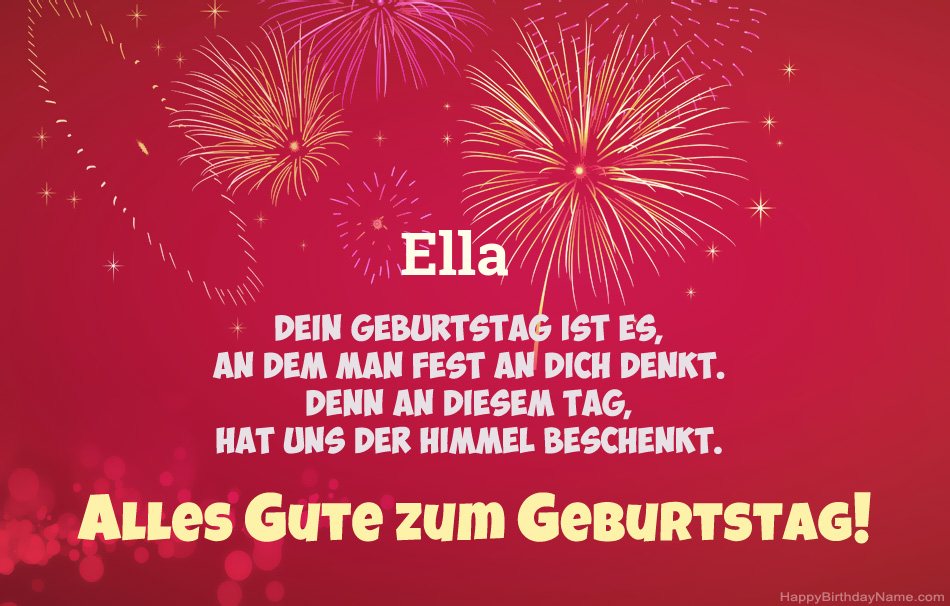 Alles Gute zum Geburtstag Ella, schöne Gedichte