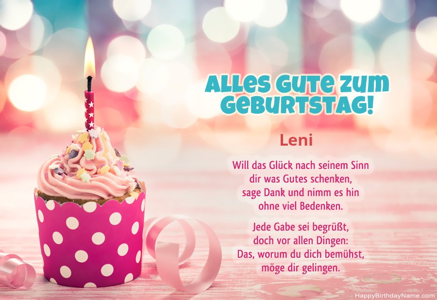 Download der Glückwunschkarte Leni kostenlos
