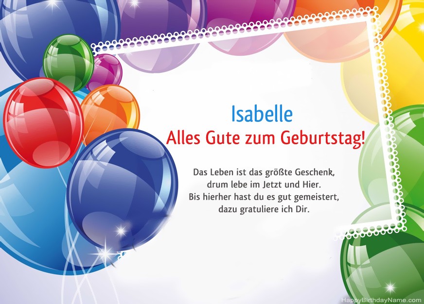 Alles Gute zum Geburtstag Isabelle!