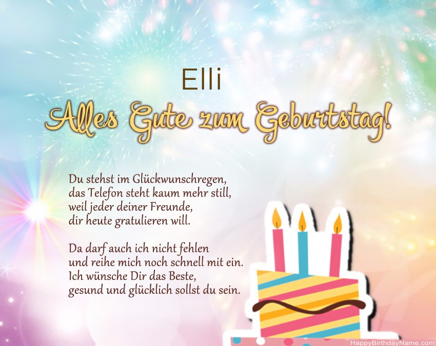 Alles Gute zum Geburtstag Elli in Vers Alles Gute zum Geburtstag Elli in Vers