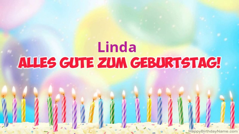 Lustige alles Gute zum Geburtstagkarten für Linda