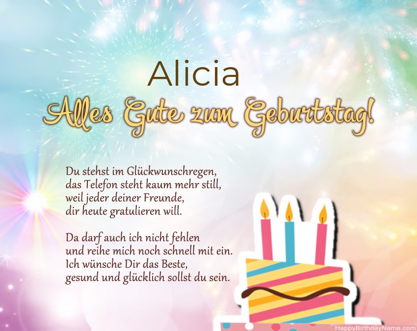 Alles Gute zum Geburtstag Alicia in Vers Alles Gute zum Geburtstag Alicia in Vers