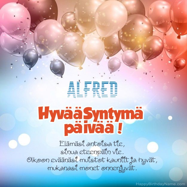 Hauskoja kuvia Hyvää Syntymäpäivää Alfred