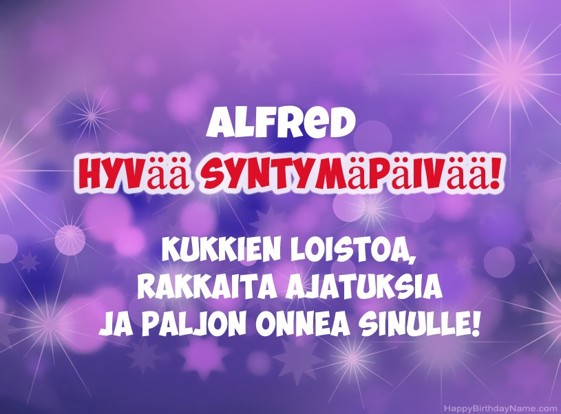 Onnittelut Alfred onnea!