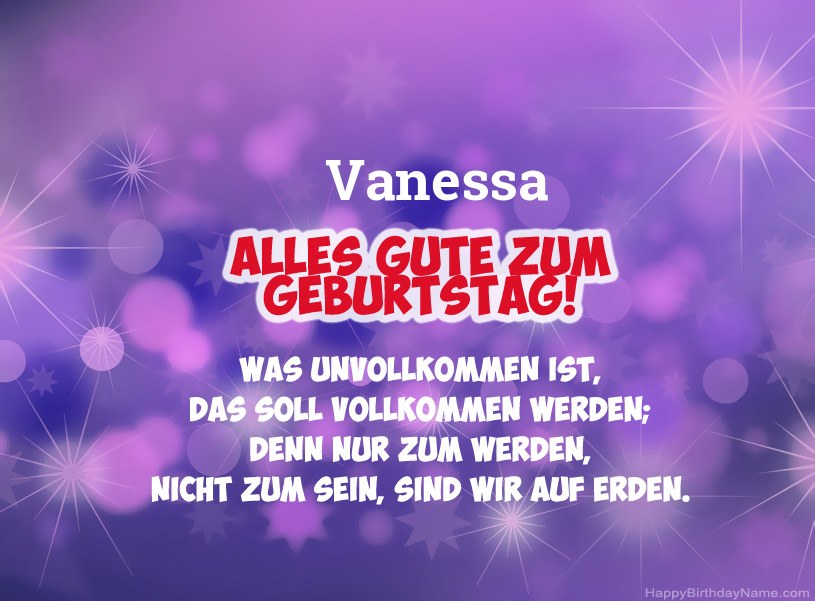 Schöne Bilder zum Geburtstag von Vanessa