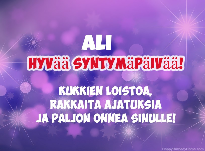 Onnittelut Ali onnea!