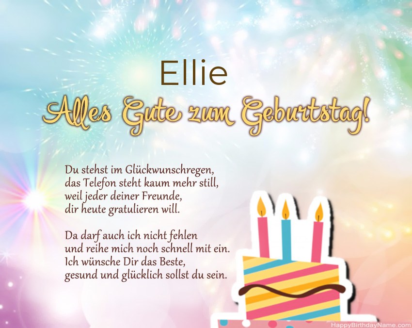 Alles Gute zum Geburtstag Ellie in Vers