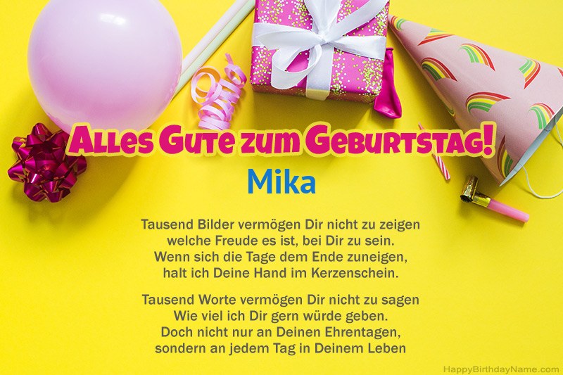 Alles Gute zum Geburtstag Mika in Prosa
