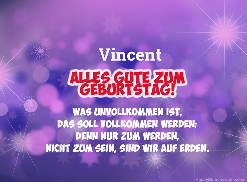 Schöne Bilder zum Geburtstag von Vincent