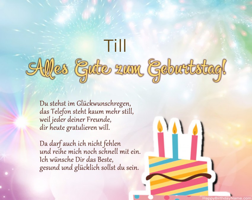 Alles Gute zum Geburtstag Till in Vers