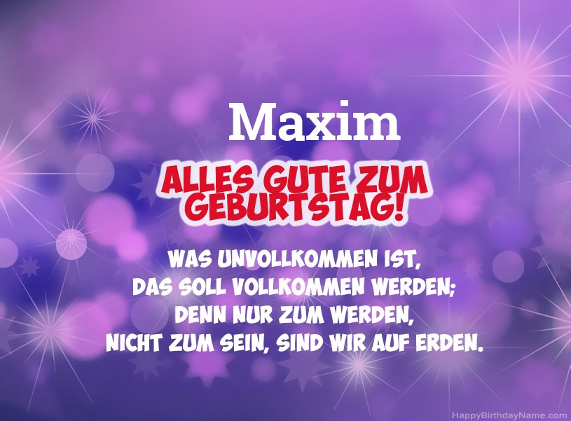 Schöne Bilder zum Geburtstag von Maxim