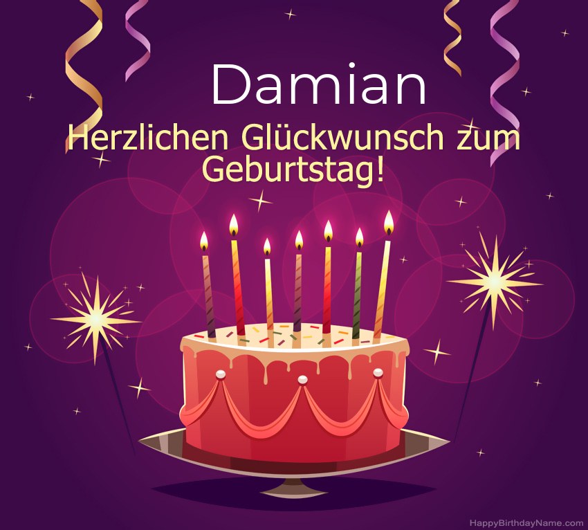 Lustige Grüße für alles Gute zum Geburtstag Damian Bilder