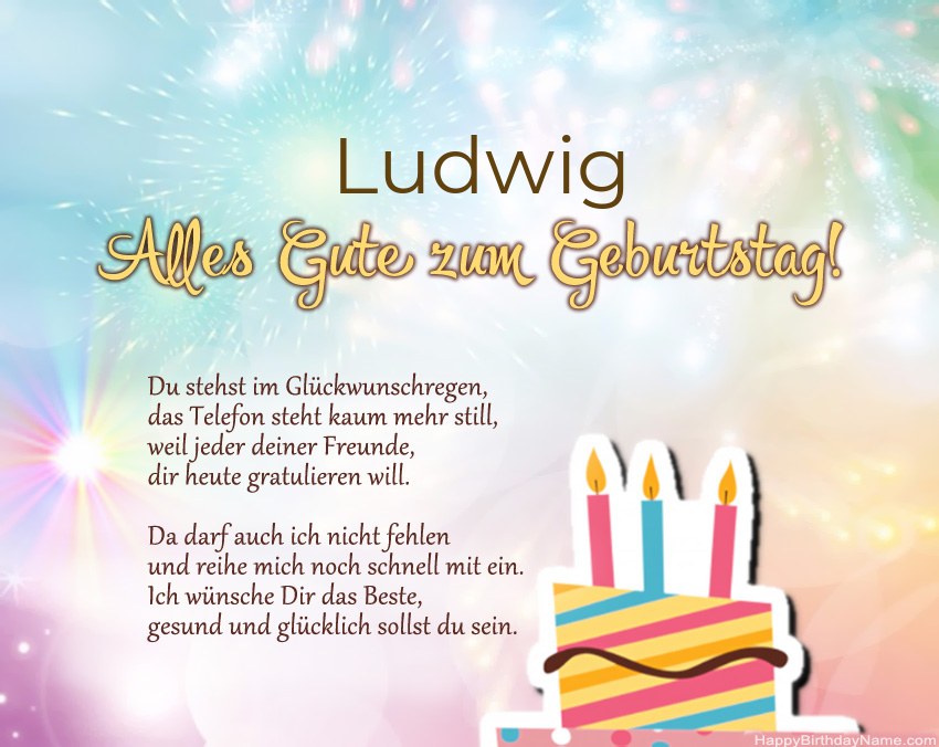 Alles Gute zum Geburtstag Ludwig in Vers