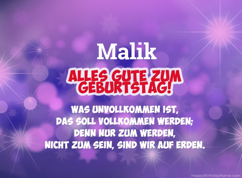 Schöne Bilder zum Geburtstag von Malik