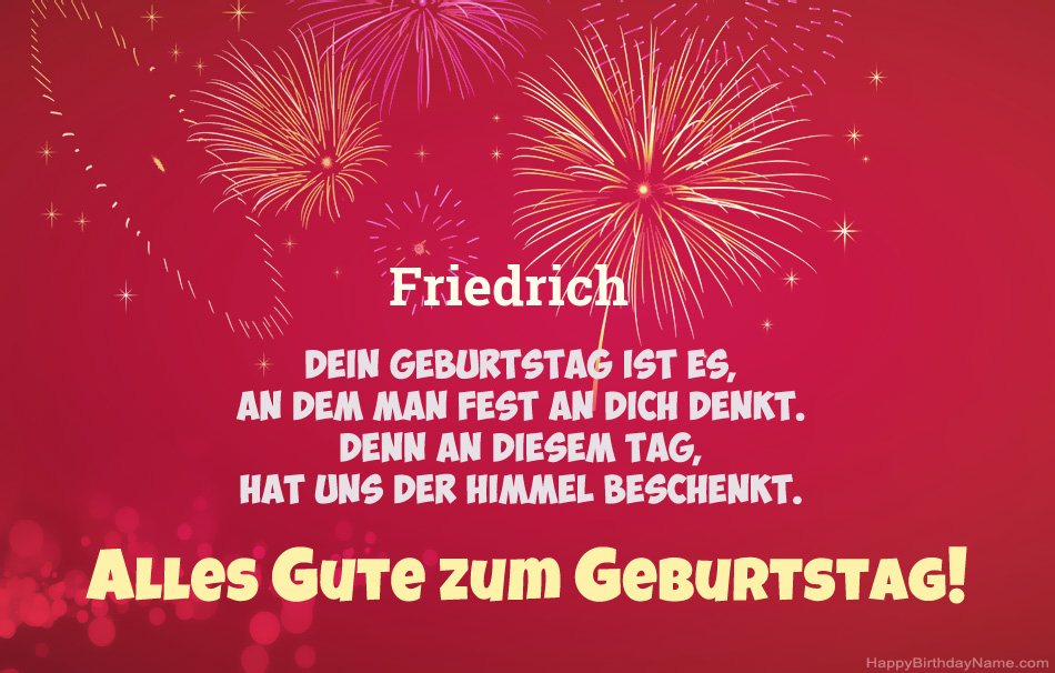 Alles Gute zum Geburtstag Friedrich, schöne Gedichte Alles Gute zum Geburtstag Friedrich, schöne Gedichte