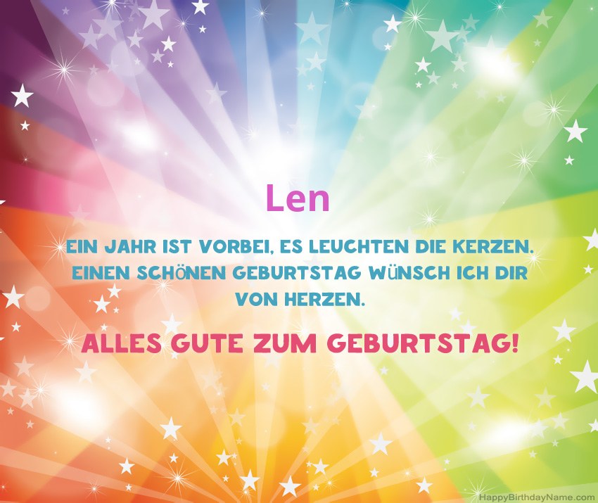 Schöne alles Gute zum Geburtstagkarten für Len