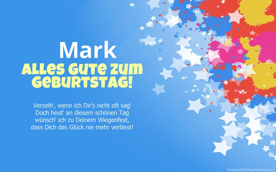 Herzlichen Glückwunsch zum Geburtstag von Mark
