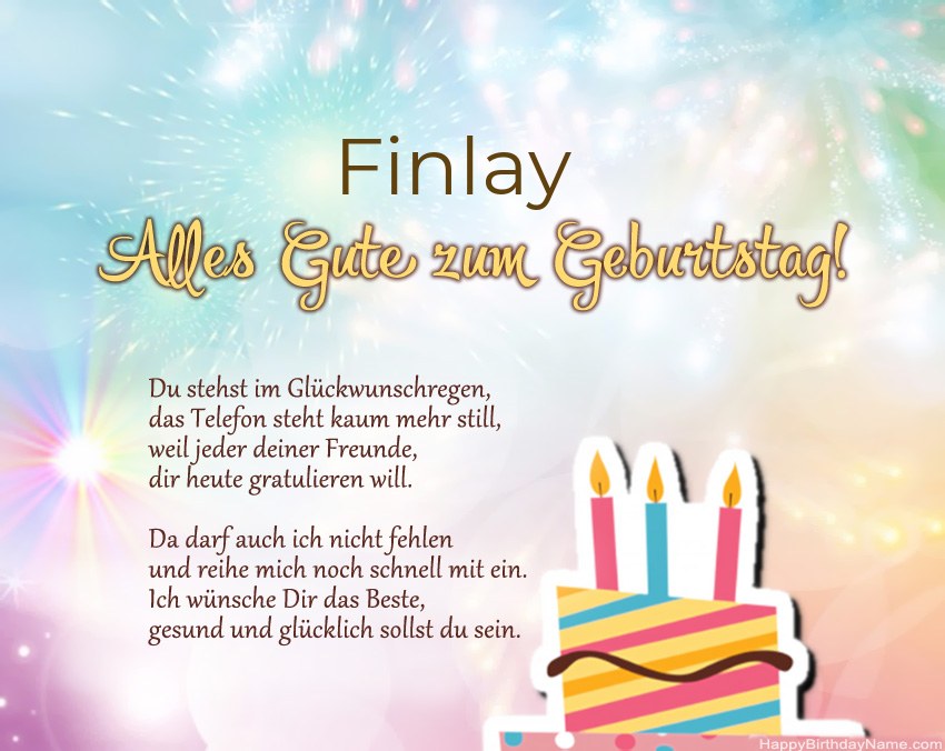 Alles Gute zum Geburtstag Finlay in Vers Alles Gute zum Geburtstag Finlay in Vers