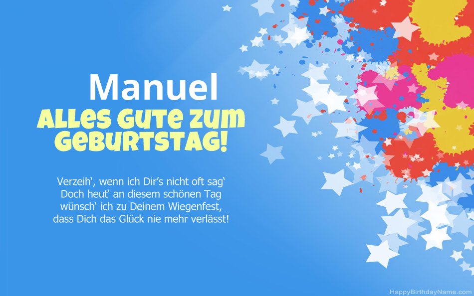 Herzlichen Glückwunsch zum Geburtstag von Manuel