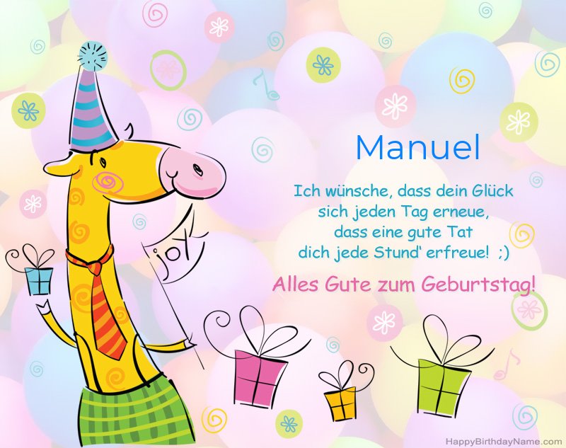 Kinderglückwünsche zum Geburtstag von Manuel