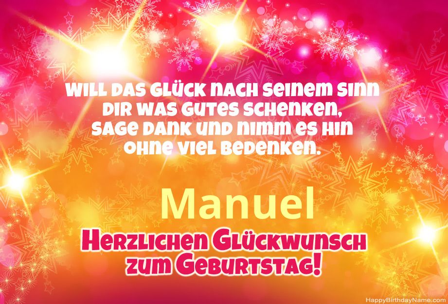 Coole Glückwünsche zum Geburtstag von Manuel