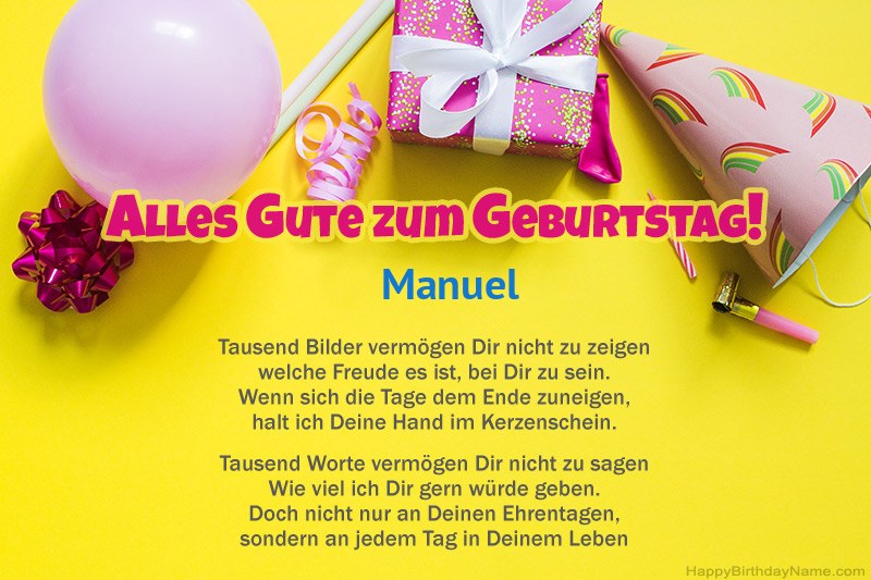 Alles Gute zum Geburtstag Manuel in Prosa