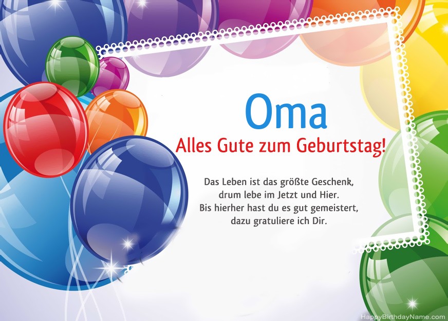 Oma Herzlichen Glückwunsch zum Geburtstag!