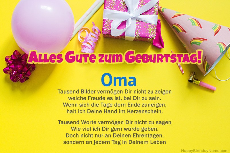 Alles Gute zum Geburtstag Oma in der Prosa