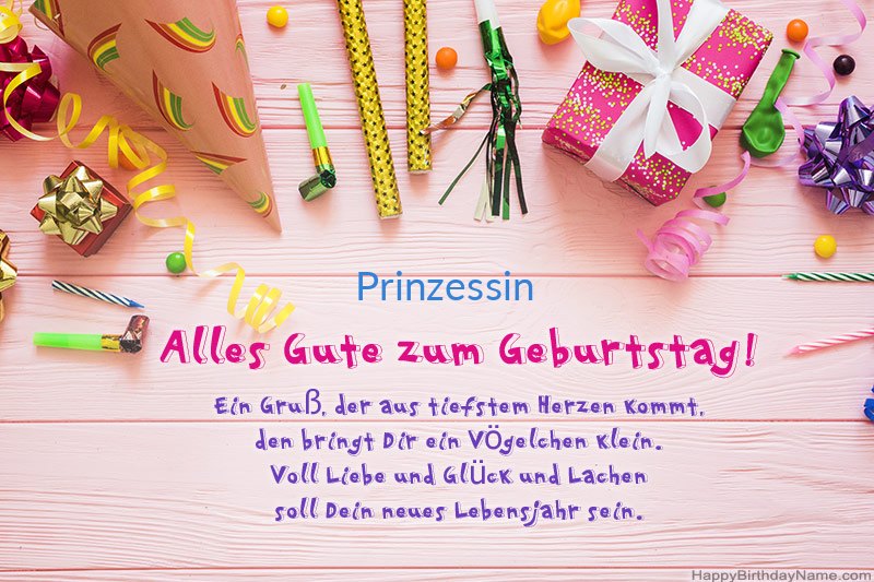 Downloaden Sie Happy Birthday Karte Prinzessin kostenlos