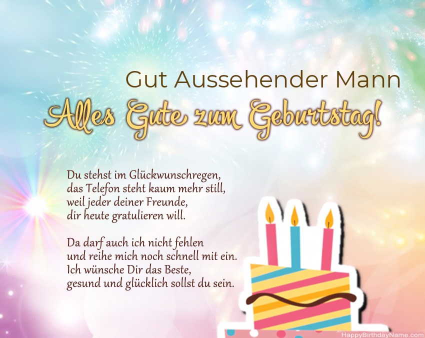 Gut Aussehender Mann Alles Gute zum Geburtstag in Versen Gut Aussehender Mann Alles Gute zum Geburtstag in Versen